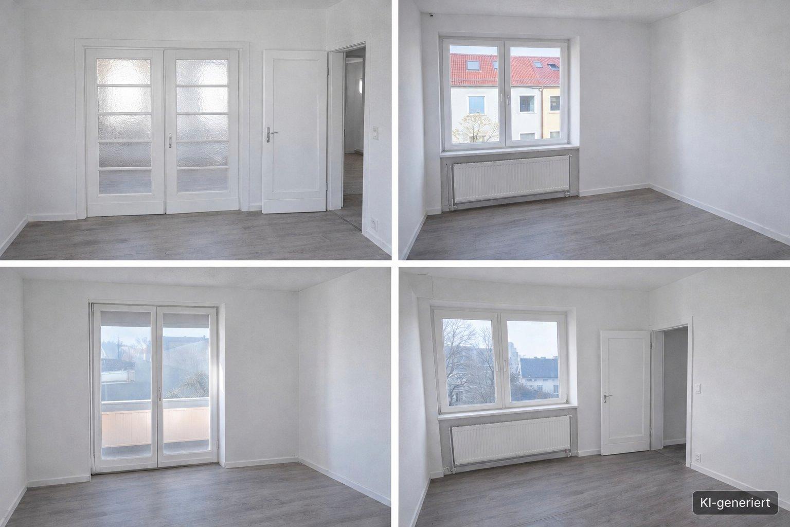 KI-generierte, unverbindliche Visualisierung – 3-Raum-Wohnung mit Balkon in Aken, Bild 1
